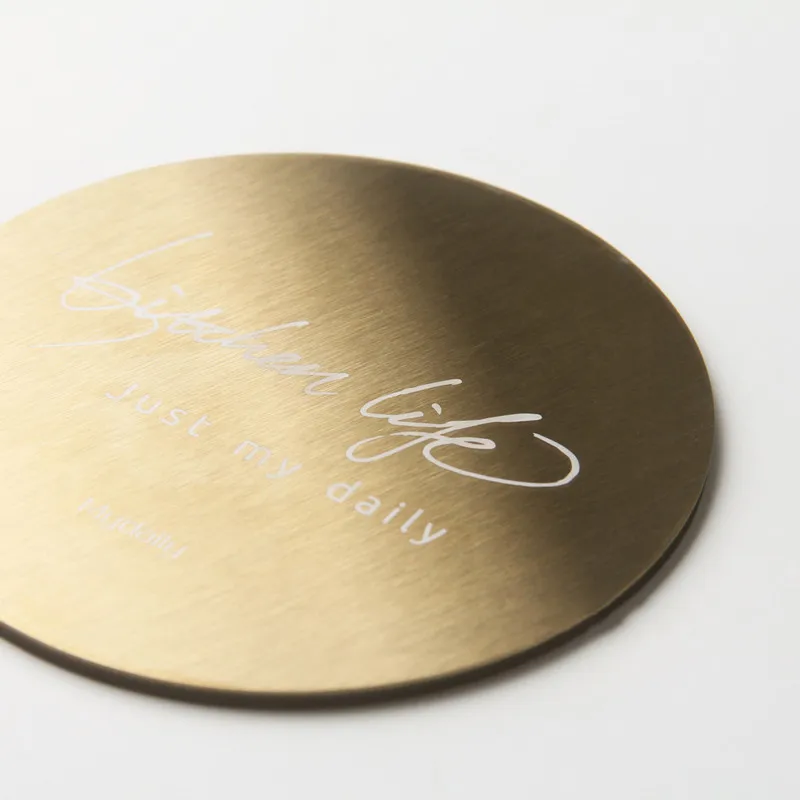

Gold Coasters Stainless Steel Insulated Placemats For Kitchen Table Cup Mat Restaurant Bar Supplies Drink Coasters Decorations