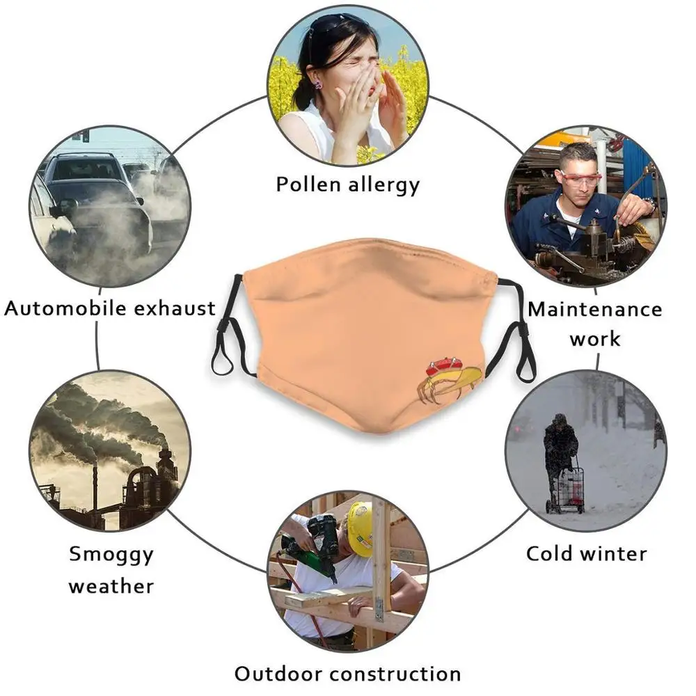 

Subtle Fiddler Crab 3d Print Reusable Mouth Mask Washable Filter Anti Dust Face Mask Crab Fiddler Crab Fiddle Red