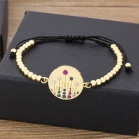 fashion cubic zirconia adjustable flower bracelet for women charm crystal handmade bead bangle best party wedding jewelry gift