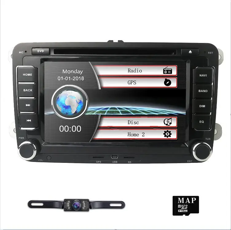 Camera1 Ossuret 7 ''2 din Автомобильный dvd-радиоплеер gps навигация для VW Golf/6/Golf/5/Passat/b7/cc/b6/SEAT/Skoda Bluetooth FM стерео плеер - Цвет: Camera1