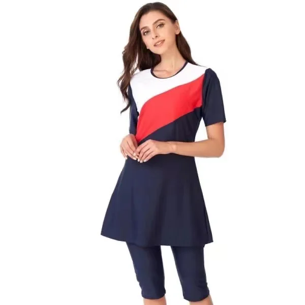 

Muslim Swimwear Conservative Women's Swimming Suit short sleeve modest Swimsuit