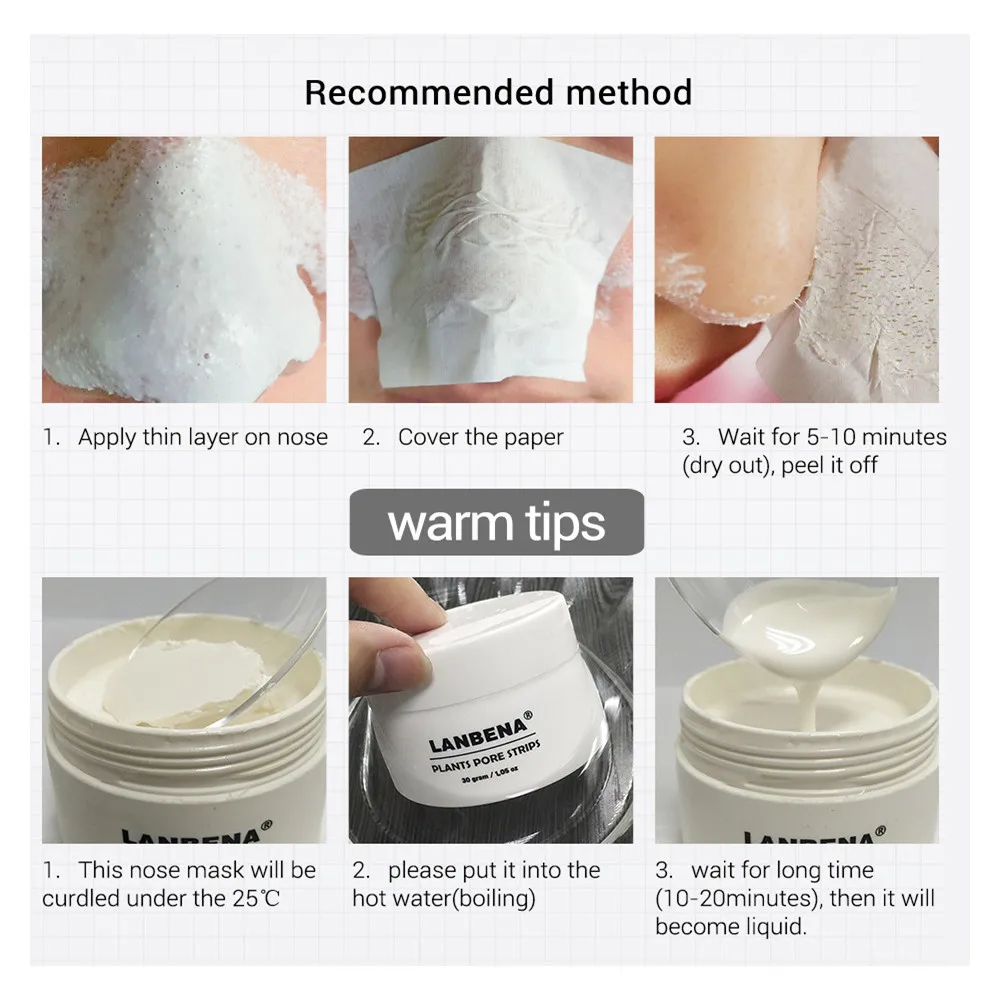 

Blackhead Remover Cream Nose Mask Plant Pore Strips Deep Cleansing Shrinking Pores Peeling Acne Treatment Skin Care 60pcs