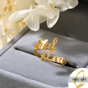 Персонализированные именные Кольца На заказ английские именные кольца модные ювелирные изделия из нержавеющей стали кольцо золотые кольца текст подписи Handwrit