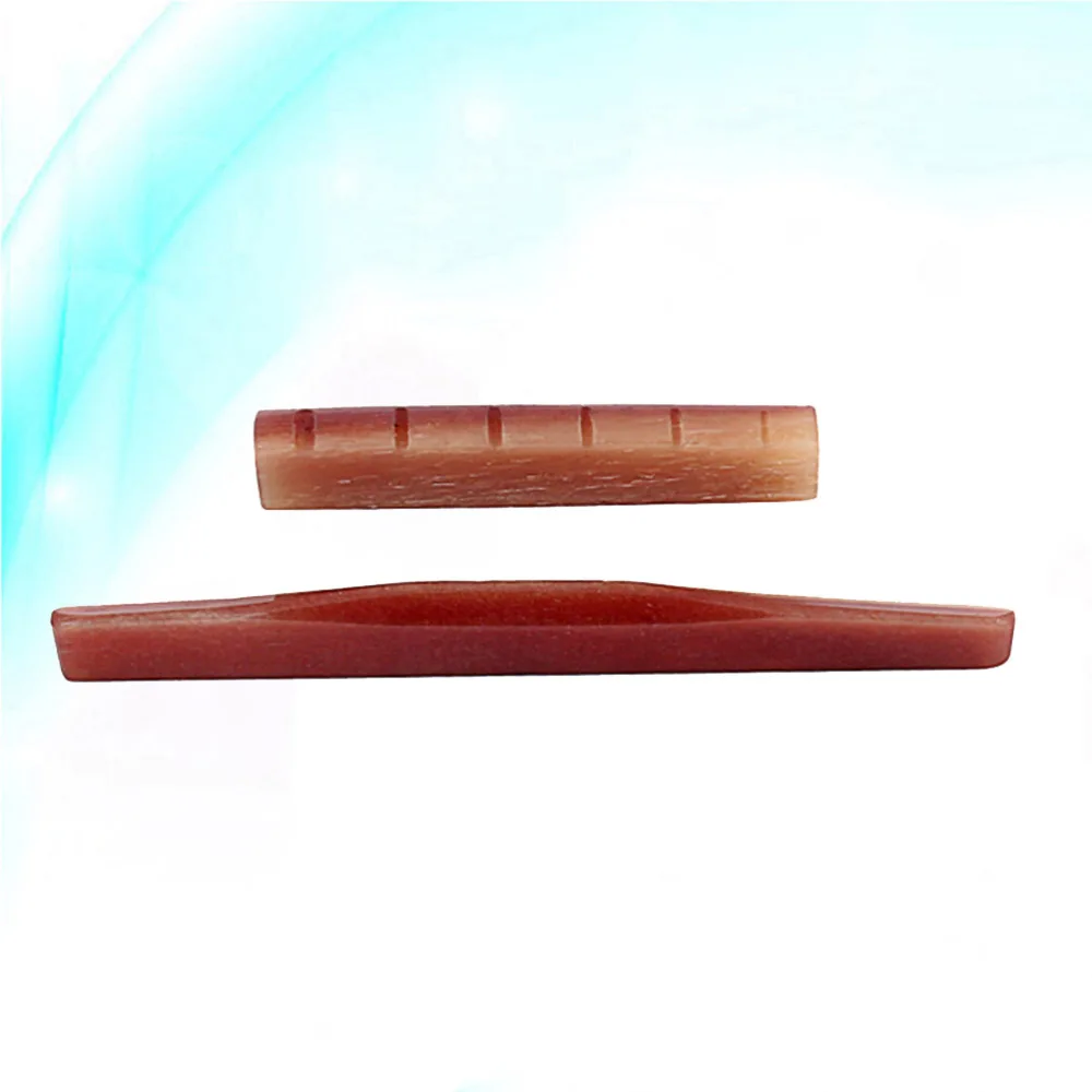 

2pcs Camel Bone Guitar Bridge Saddle and Nut for Folk Classical Electric Acoustic Guitar GL903 (Dark Red)