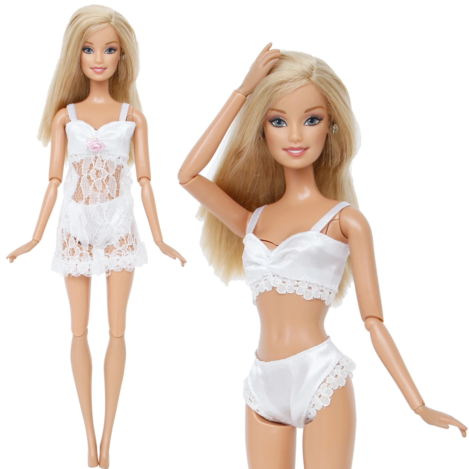 Пикантная белая Пижама кружевное платье ручной работы бюстгальтер топы нижнее