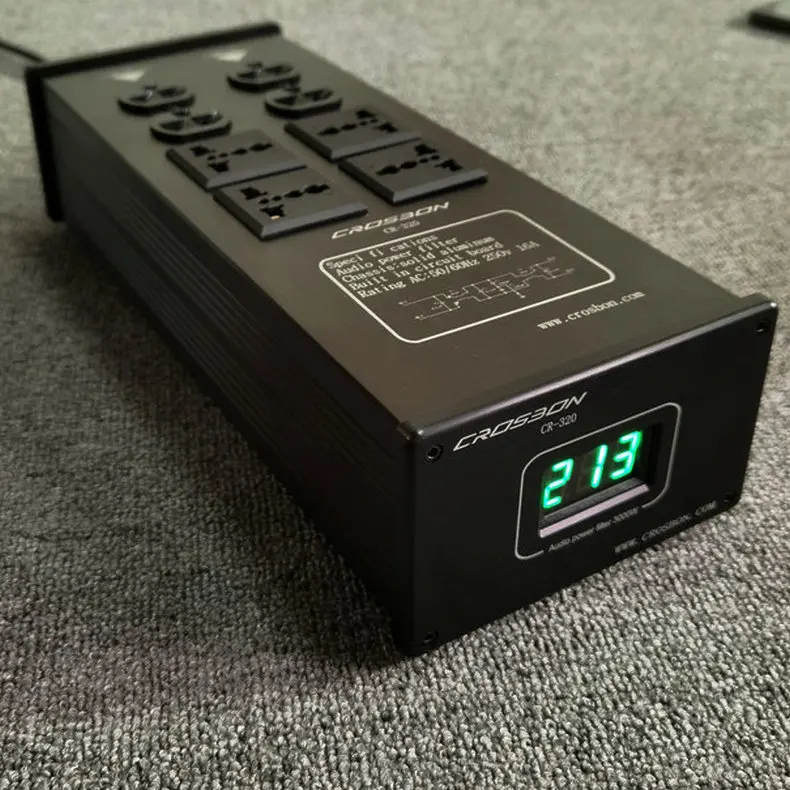 Crosbon CR-320 3000W усилитель DAC аудио Мощность фильтр очиститель воздуха кондиционер оснащено молниезащитой AC Мощность выход СВЕТОДИОДНЫЙ Дисплей