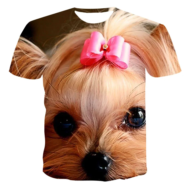 

New men's clothing spring and summer T-shirt animal cute dog street clothing short-sleeved T-shirt tops beautiful men's clothing