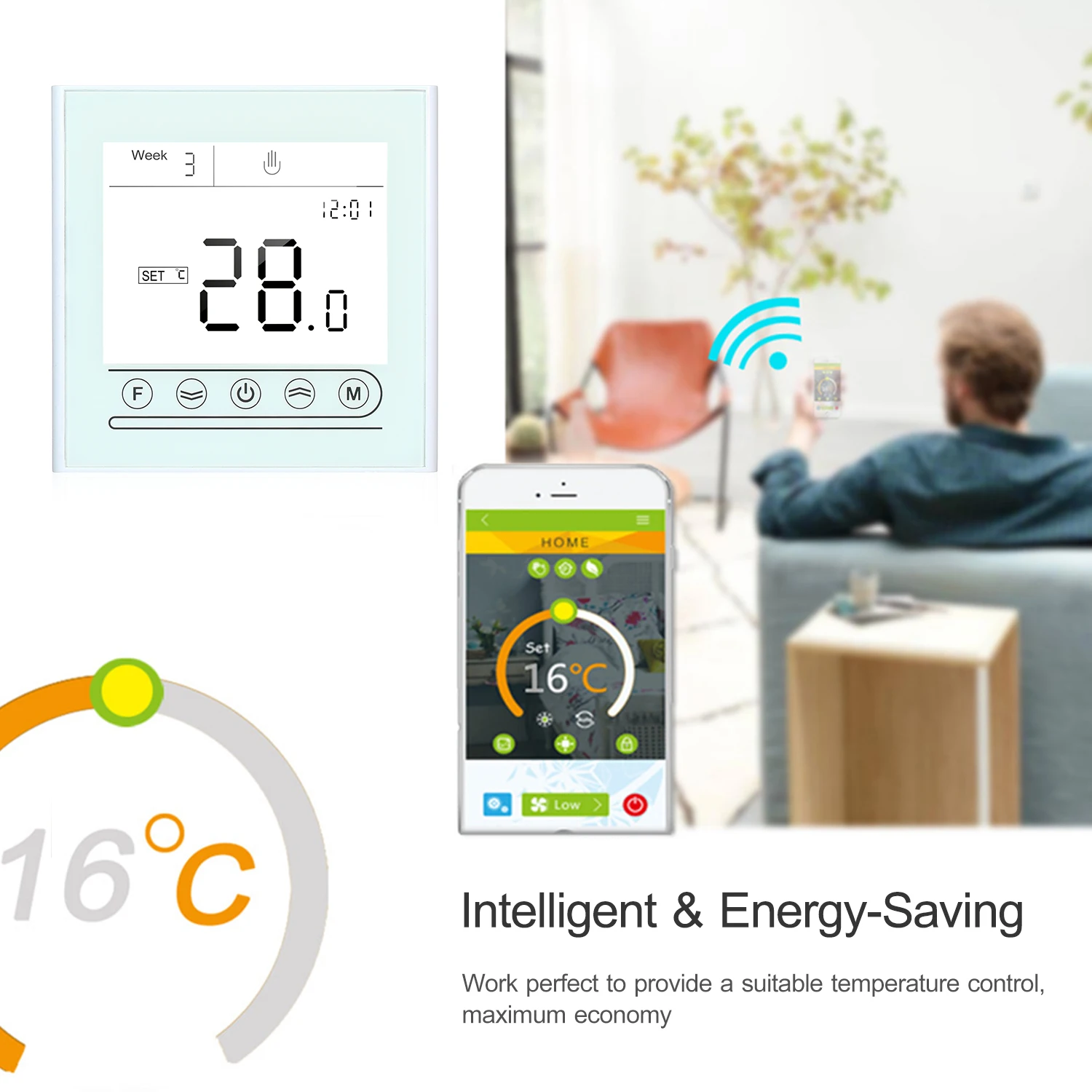 Умный термостат с Wi Fi программируемый контроллер температуры для электрического