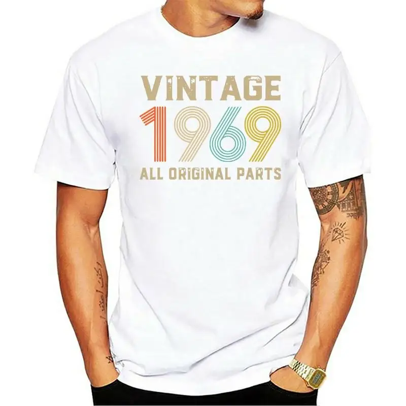 

2021 casual stylish retro t-shirt 100% cotton 50th Birthday Gift Vintage 1969 Men T Shirt Fashion Kpop Big Size O-neck Cotton
