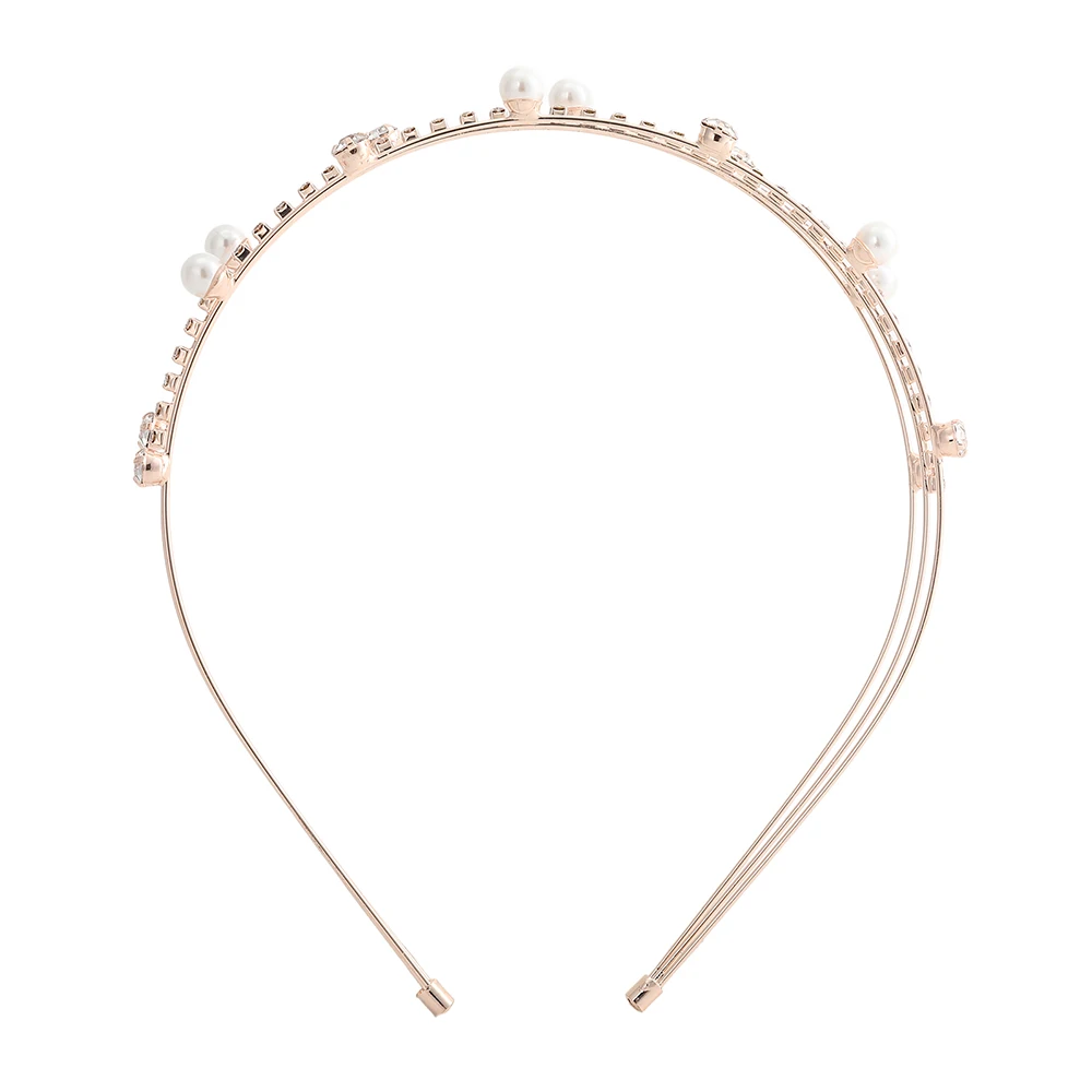 Женский обруч для волос AWAYTR свадебный с кристаллами и жемчугом аксессуар в