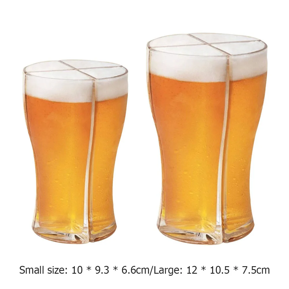 Super Schooner Beer Glasses Mug Cup Separable 4 Part Large Capacity Thick Beer Mug Glass Transparent for Bar Christmas Party images - 6