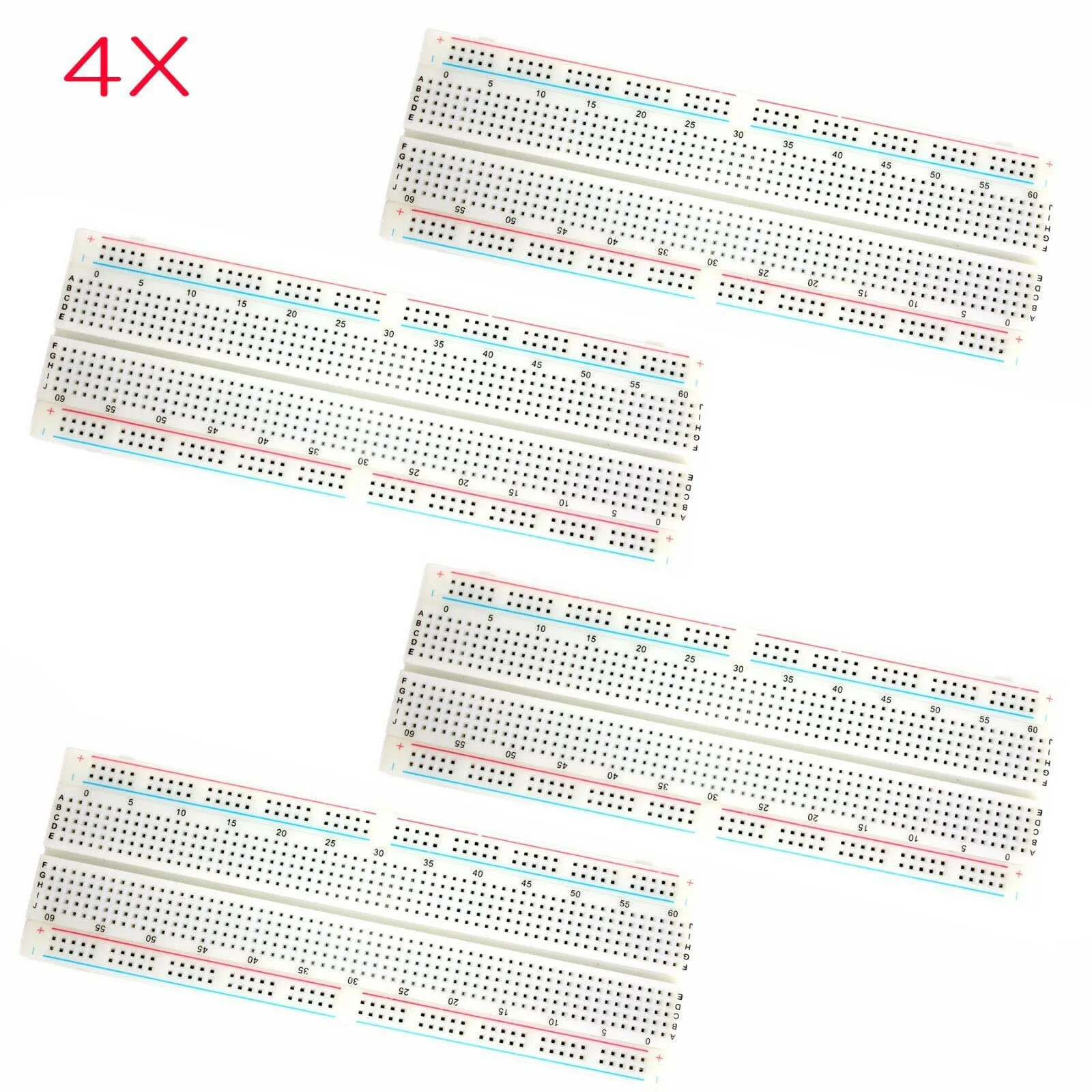 

4* MB-102 830 Point Prototype PCB Solderless Breadboard Protoboard Supplies Kit