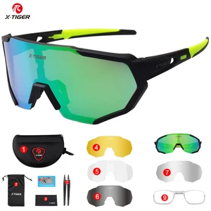 Очки для велоспорта X-TIGER, поляризованные солнцезащитные очки в оправе для близорукости, для мужчин и женщин