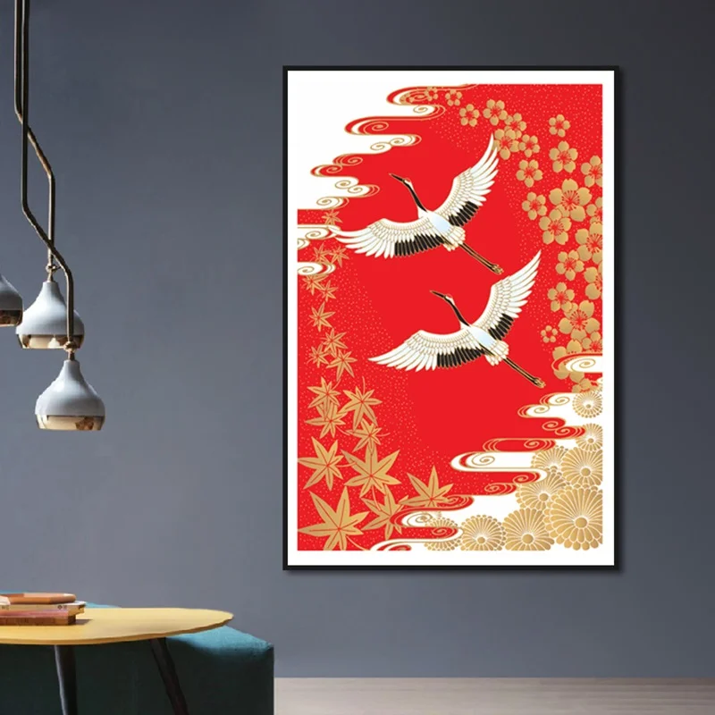 Настенная живопись на холсте Новый Пейзаж в китайском стиле абстрактный журавль