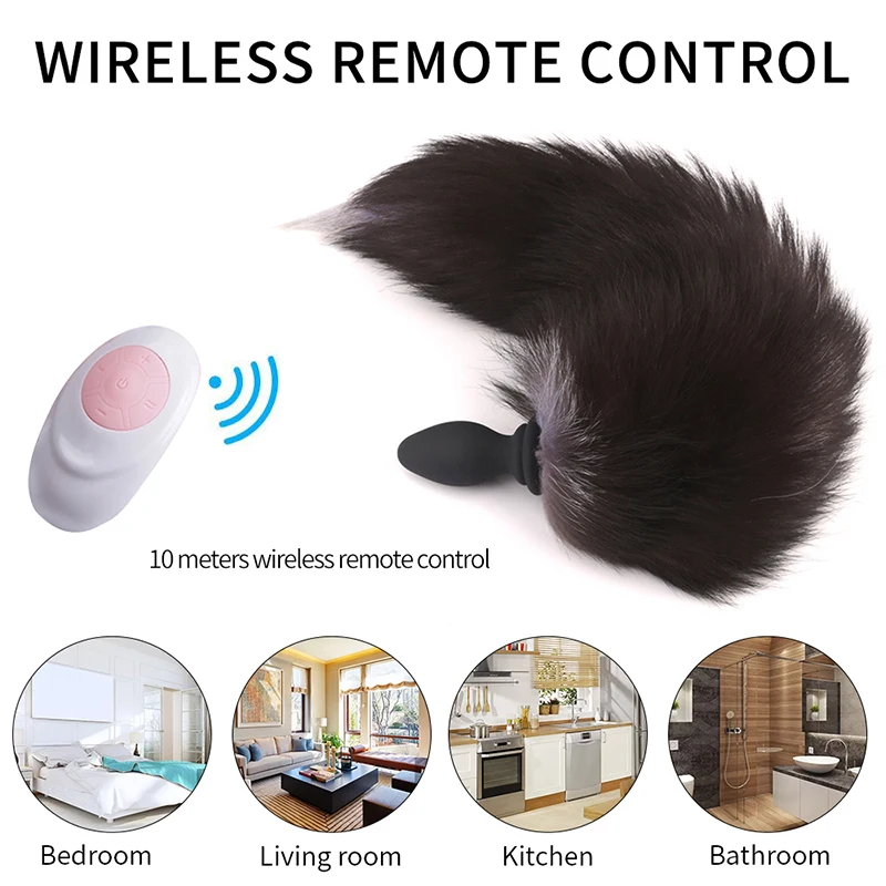 Анальная пробка с лисьим хвостом вибратор хвост секс-игрушки для взрослых женщин