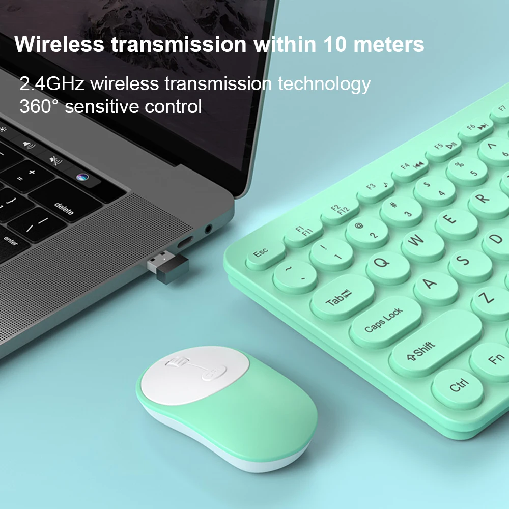 2 4G беспроводная Bluetooth ретро круглая клавиатура Keycup Беспроводная Бесшумная