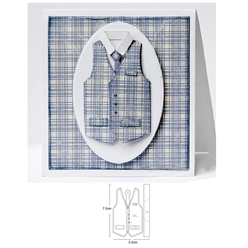 

Vest Cravat Metal Cutting Dies Cut Die Mold New Men's Waistcoat Tie Scrapbook Paper Craft Knife Mould Blade Punch Stencils Dies