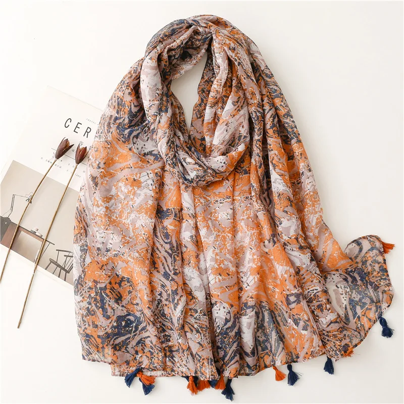 

2022 New Women Bright Viscose Scarf Large Soft Shawl Stole Female Outdoor Travel Colorful Neckwear