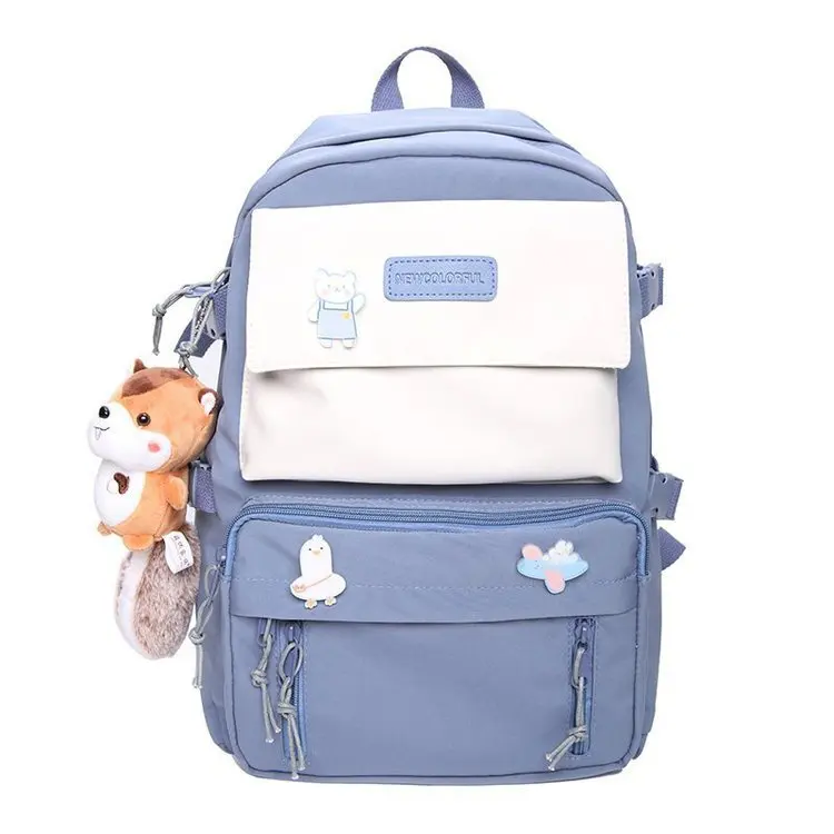 

College wind sweet girl student schoolbag versatile matching color backpack simple large capacity travel bag