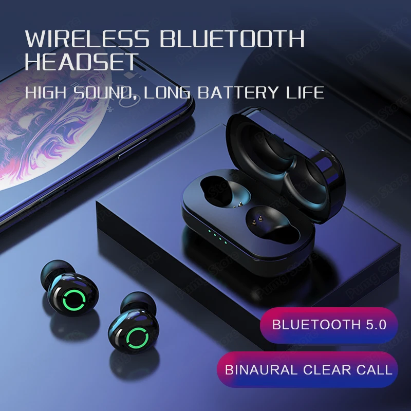 Langsdom TWS Earphone T5 Stereo Ultra mini invisible Wireless business Earbuds Bluetooth earphones with charging box for driver |