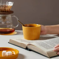 retro ceramic coffee cup and saucer set european style breakfast coffee mug elegant milk tea juice cup water mugs