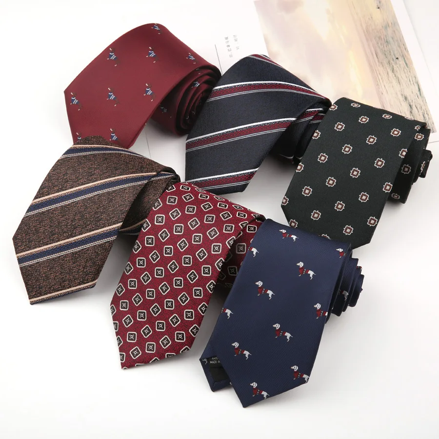 Linbaiway 8 см мужские деловые шейные галстуки для мужчин деловые полосатые галстуки с животными Галстуки для жениха винные красные черные галс...