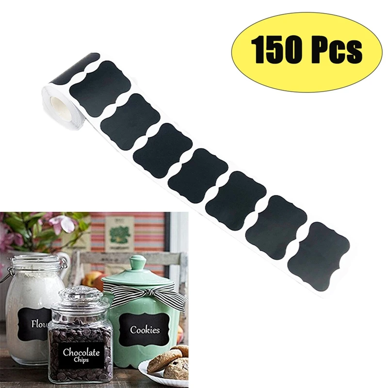 

150 Pcs Spice Sticker Kitchen Jar Labels Removable Organizer Storage Bottles Jars Stickers Blackboard Tags