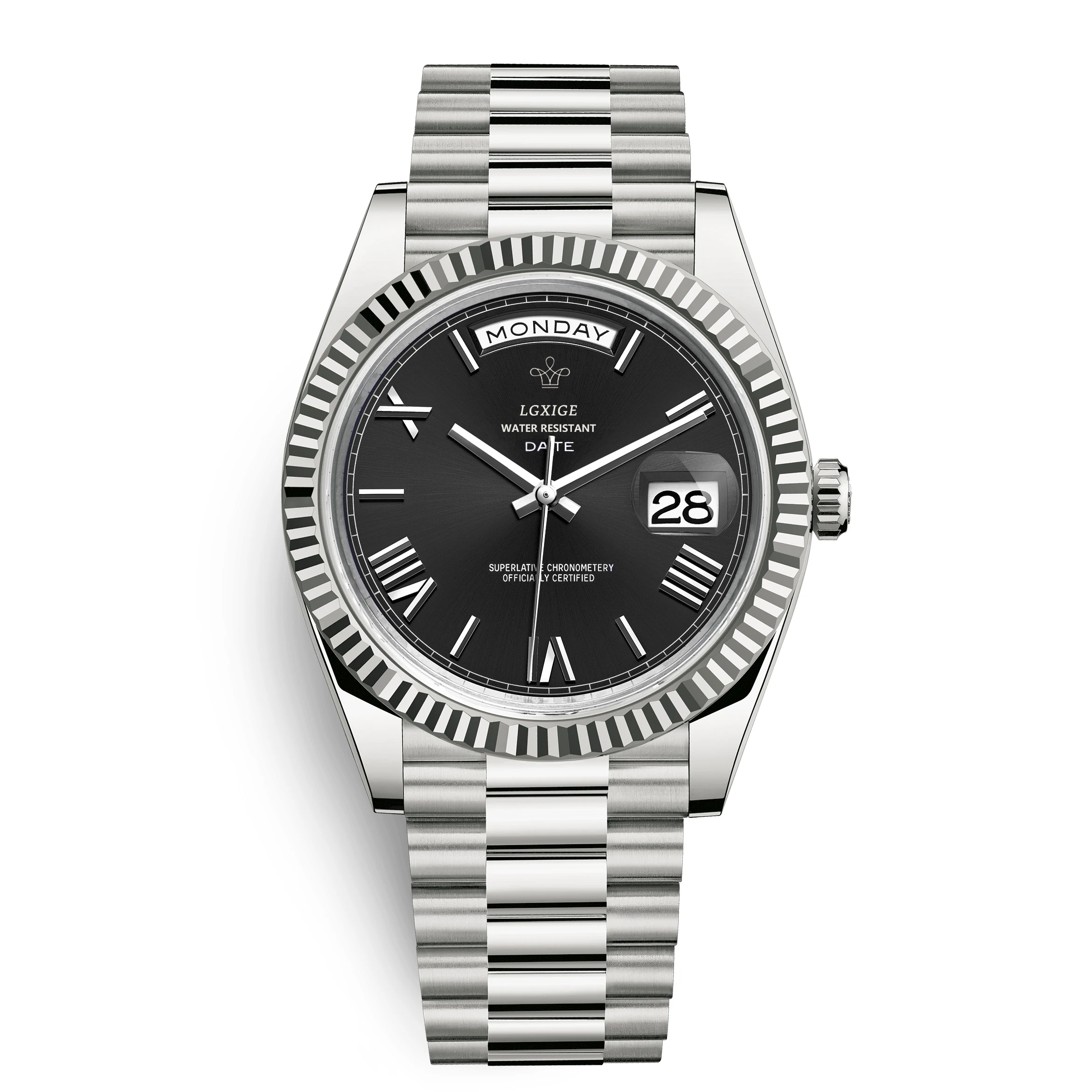 LGXIGE Dropshipping Watch men silver steel case quartz watch men day top brand luxury fitnes aaa watches for men Fashion 2022