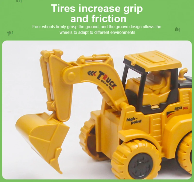 

New Press Inertia Excavator Toy Baby And Children's Slide Back Engineering Car Boy Toy Gift For Kid