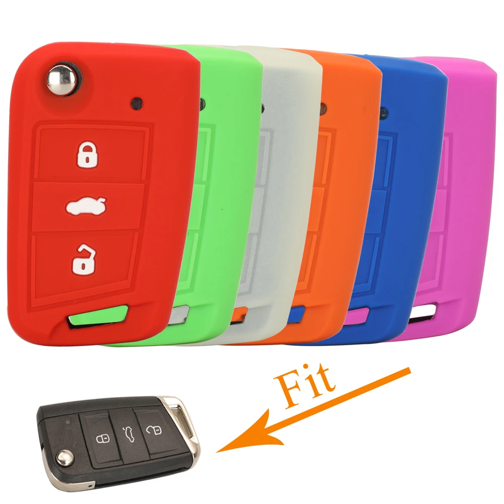 

Kutery Remote Key Case Silicone Protect Shell For VW GOLF Polo SEAT LEON/ IBIZA /CUPTRA SKODA Car Accessories