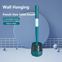 silicone toilet brush with liquid household non perforated wall hanging long handle tongue type hydraulic no dead corner