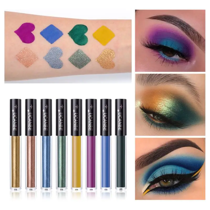 

2021 New Fashion Professional 8 Colors Eyeshadow Set Liquid Eyeshadow Natural Lasting Waterproof Sweatproof Cosmetic Set TSLM1