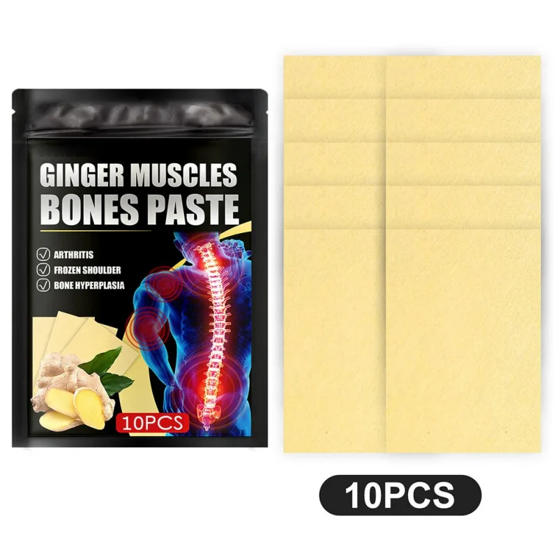 

10/20PCS Body Ginger Muscles Bones Paste Knee Pains Patches Heat Therapy Promote Blood Circulation Relieve Pain Body Health