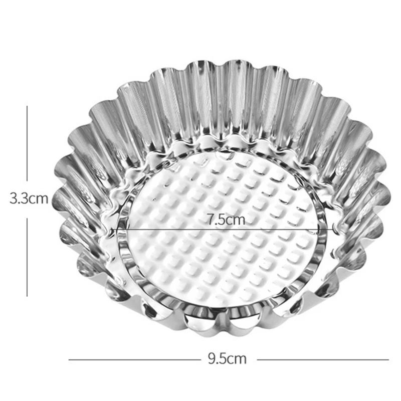 

5Pcs Stainless Steel Egg Tart Cupcake Mould Reusable Fruit Cake Die Mold Small Baking Tool Baking Cups Kitchen Accessories