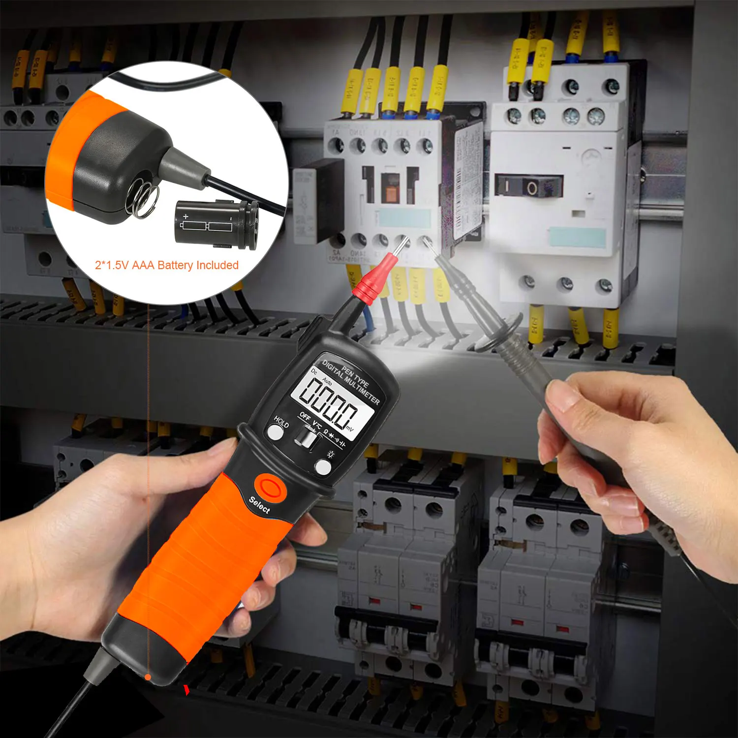 Цифровой мультиметр в виде ручки 600 В переменного/постоянного тока 20 м |