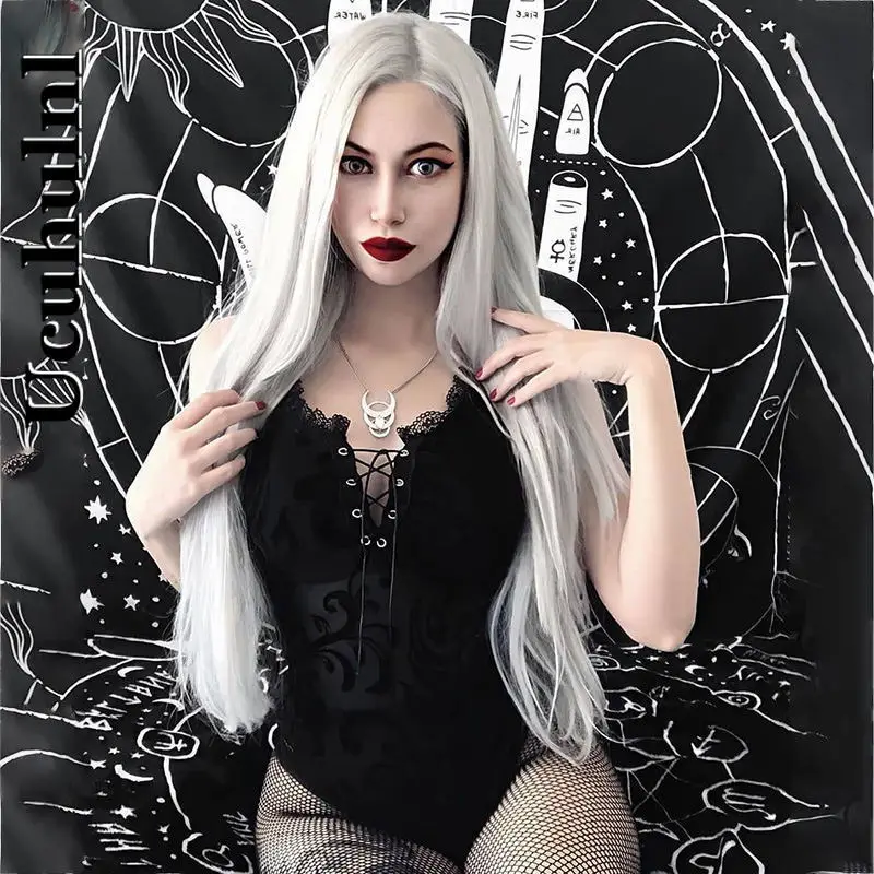 

Пикантный кружевной облегающий боди Ucuhulnl, женская готическая уличная одежда, сетчатый открытый лоскутный Боди без рукавов, женское черное ...