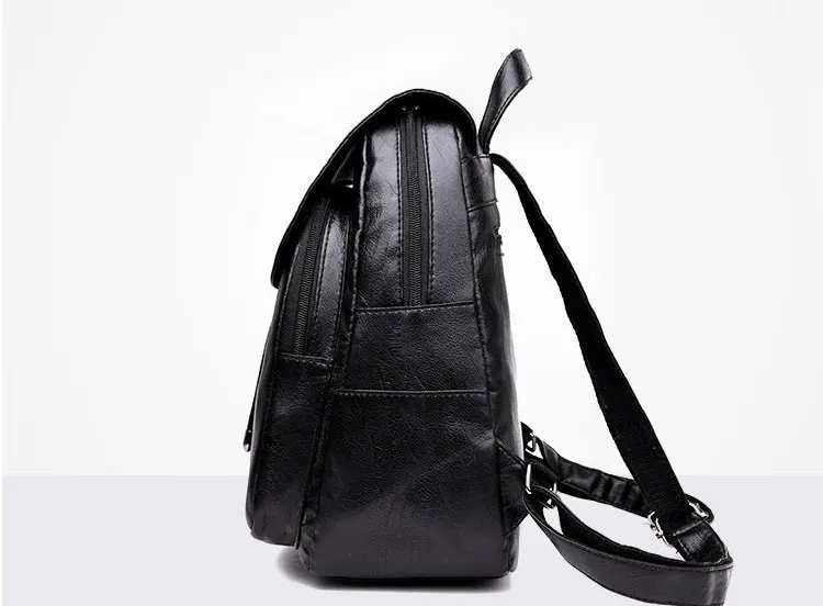 Bolsa Feminina De Couro Vaca Anti Furto Preta Sac A Dos Femme En Cuir Mochila Mujer Moda 2020 женский рюкзак из черной кожи