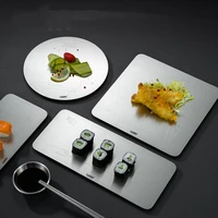 304 stainless steel sushi serving tray plates cheese board platter charcuterie meat fruit crackers dish special tableware