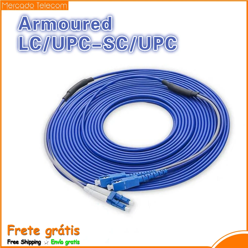 

LC/UPC-SC/UPC 5PCS Armoured Fiber Optic Patch Cord Jumper SM Optical Cable 3.0mm Fibra Optica FTTH Single Mode Duplex