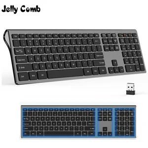 jelly comb usb wireless keyboard ergonomic scissor design keys full size slim office computer keyboard russianspainus layout free global shipping
