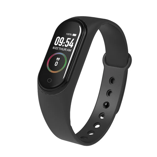 Черный M4 Smartband 10 шт./лот браслет часы пульсометр фитнес трекер активности кровяное давление браслет Android Ios - Цвет: Черный