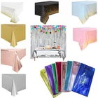 Скатерть из розового золота 137*274 см, ЗолотаяИскусственная алюминиевая форма, скатерть для стола, товары для вечеринки в честь Дня Рождения взрослых, свадебные украшения