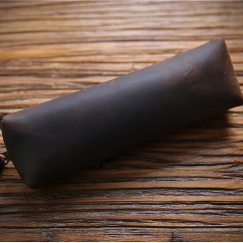 Кожаная сумка для ручек и карандашей Crazy Horse чехол ручной работы из натуральной