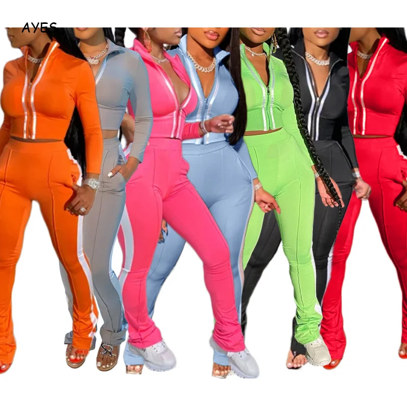 

Plus Size Women Tracksuit Two Pieces Set Zip Coat Jogging Femme Short Jackets + Pants Zipper Sportwear Autumn Winter Outfits
