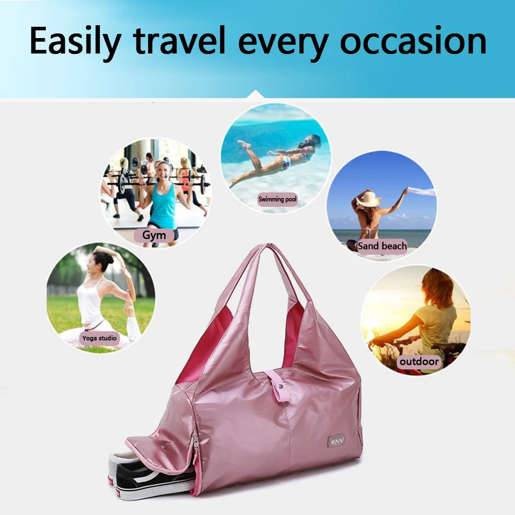 

Waterproof Sport Bag Outdoor Sports Gym Yoga Mat Bags Men Women Training Fitness Travel Handbag with Shoes Compartment