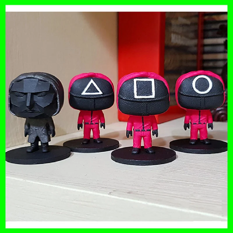 

Squid Game Figures Masked Man Doll Resin Handmade Model Desktop Ornaments Collection Figures Toys For Kids Gifts Li Zhengjae