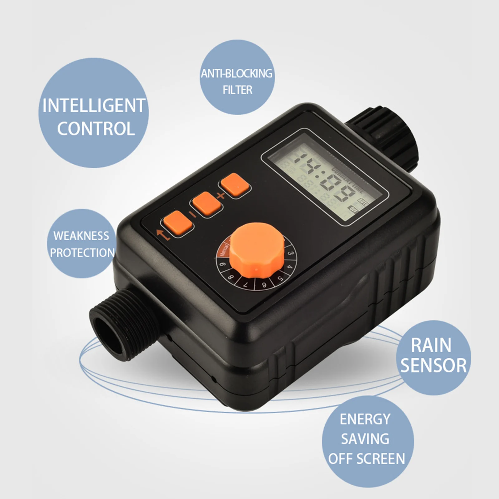 

Automatic Irrigation Water Timer Large Screen Sprinkler Controll Garden Watering Timer Controller Rain Sensor 9-Timing Programs