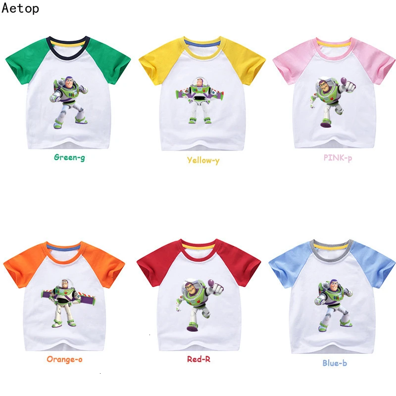 Летняя футболка для девочек Bing Buzz Lightyear смешная комбинированная цветная с