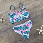 Популярный купальник, бикини для девушек, женский купальник из двух предметов, Модный Купальник для девочек, летняя пляжная одежда, детский купальный костюм