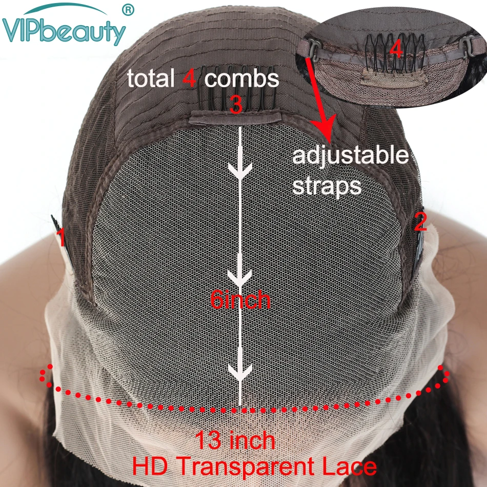 HD парик шнурка Вьющиеся парики из натуральных волос для черный Для женщин 13x6